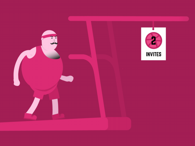 Always a runner-up? Be a winner with this Dribbble invite! 2d after effects character dribbble flat flat design graphic design illustrator invite invites running walk cycle