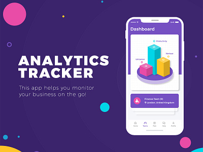 Analytics Mobile App analytics bar graph dashboard data graph icons iphone iphone x landing page mobile app poster tracker