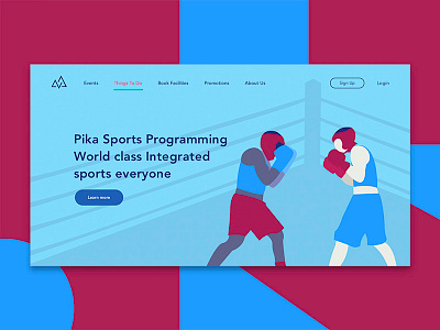 Boxing Club's Website boxing button icons infographics landing sports website wrestling