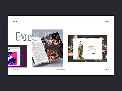 Portfolio catalogue concept design grid interace minimal modern photo portfolio ui website