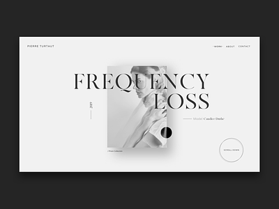 Frequency Lost black white clean concept design fashion girl interface minimal photographer portrait redesign typogaphy ui ux