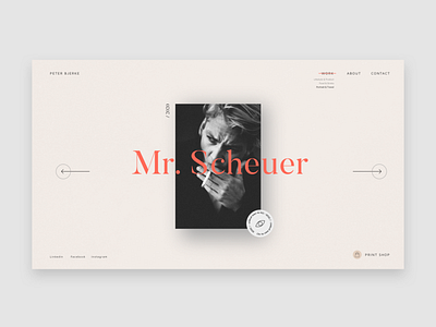 Peter Bjerke Photographer clean concept design interface minimalist photography portfolio portrait typogaphy ui ux