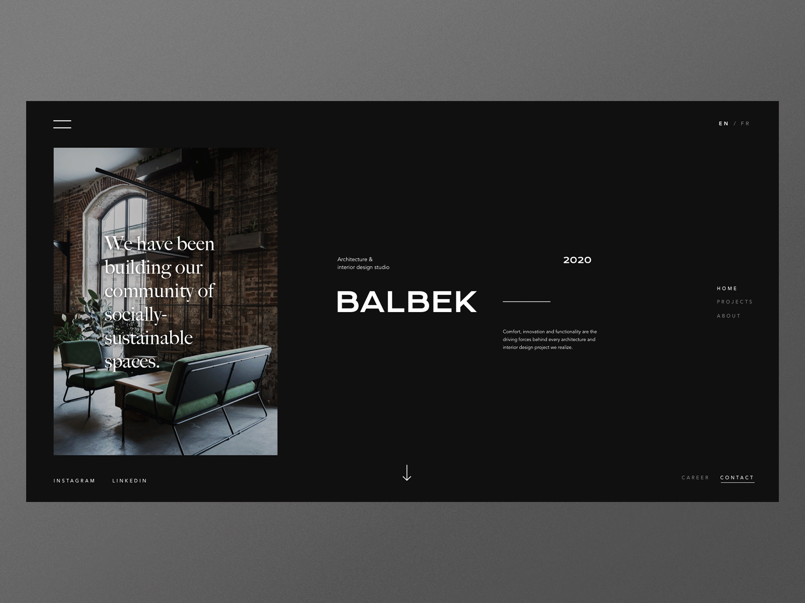 Balbek Concept animation architecture concept digital font design interface interior minimal redesign studio typogaphy ui ux webdesign