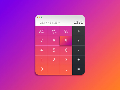 Daily UI challenge #04 — Calculator calculator concept dailyui flatdesign gradient interface number ui