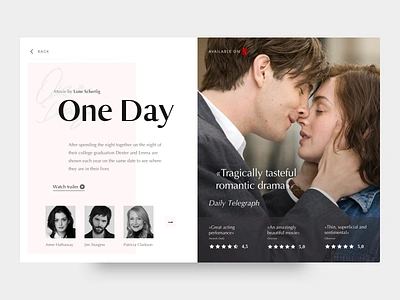 Movie list design inspiration elegant layout movie netflix romantic ui ux