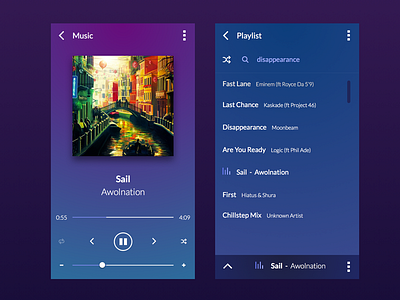 Music Player app button design kit mobile music player retina sketch ui web