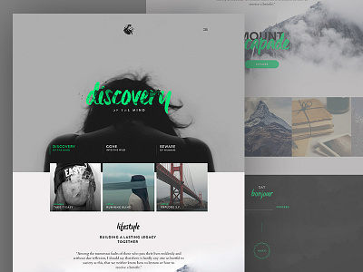 discovery button clean landscape site ui ux web website