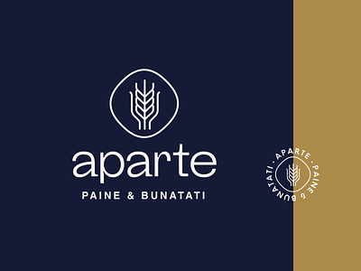 aparte — Logotype bakery branding bread design font gold line logo logotype slogan symbol type vector