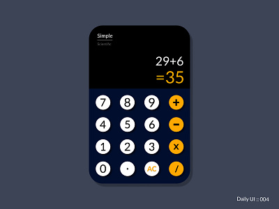 Simple Calculator DAILY UI :: 004