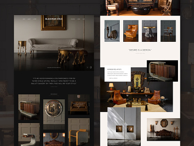 Blackman Cruz antiques clean furniture design furniture shop grid homepage layout minimal ui ux web website