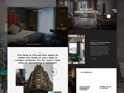 The Gate London apartment clean homepage hotel london minimal ui ux web website website design