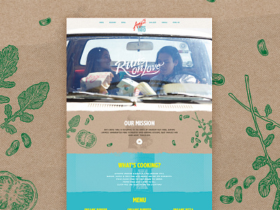 Amy's Drive Thru - Homepage! amys drive thru bright burger grid healthy illustration layout responsive restaurant ui ux web