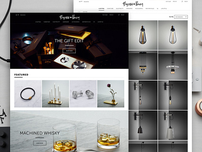 Buster + Punch💡 brand buster and punch clean commerce full width homepage lights minimal product simple store web