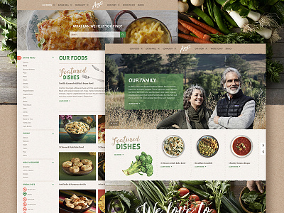 Amy's Kitchen filters food homepage icons illustration organic product texture ui ux vegan website