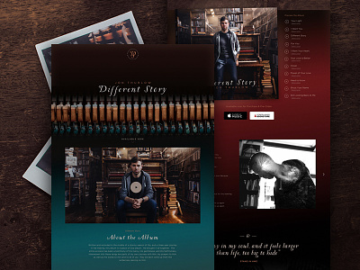 Jon Thurlow | Different Story album artist band homepage jon thurlow music one page piano ui ux web design website