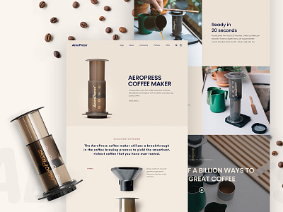 Aeropress Coffee Maker aeropress artisan barista coffee coffee beans coffee machine homepage shopify ux web web design website