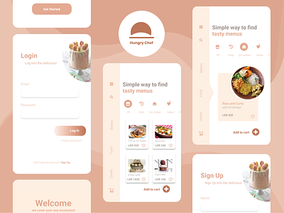 Hungry Chef - App for a food delivery startup app mobile app ui ux