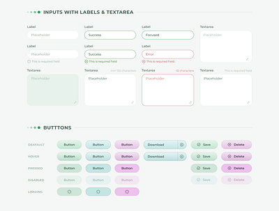 UI Kit Elements buttons design system elements inputs interface ui ui kit