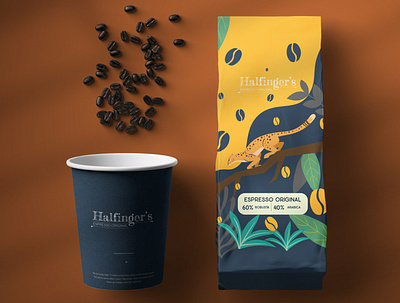 Halfinger's Espresso Label design & packing branding branding identity design graphic design illustration illustrator