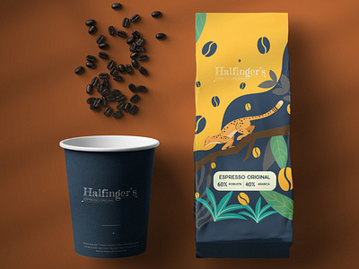 Halfinger's Espresso Label design & packing