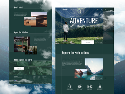 Landing page for travel agency