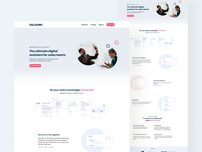 Landing Page Website CallGuru company figma landing page management sales sales tool ui ui design web web design