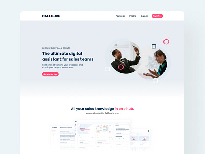 CallGuru Website Landing Page Design