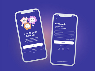 Mobile App Sign Up #DailyUI - part 3 app design dailyui design figma german happy ios app design mobile app mockup sign in sign up ui ui design uidesigner