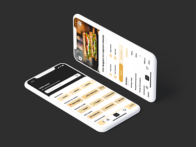 Food Cooking Recipe App 🥑🥬🍳 app app design cook cooking app figma german ios app design kochen recipe recipe app rezepte ui ui design yellow