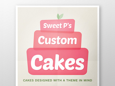 Update: Sweet P's Custom Cakes bakery green illustration logo pink