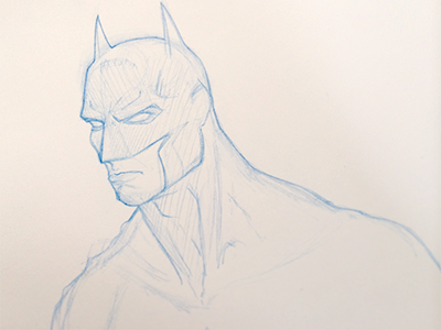 Batman Sketch batman blue pencil sketch