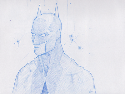 Batman Sketch Finalized batman blue pencil sketch