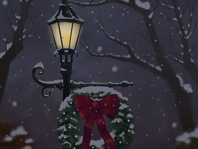 Holiday Wreath applepencil digital painting illustration ipad procreate