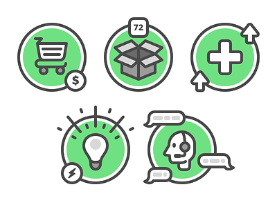 Icons for Customer Journey icons illustration support