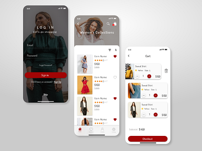 Fashion mobile App fashion app mobile ui design