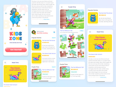 Kids Zone design designconcept kidsapp learn learning app mobile app mobile ui ui ux mobile app design uidesign uiux