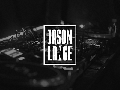 logo for jason lange – techno artist branding graphic design logo musician name logo negative space typography