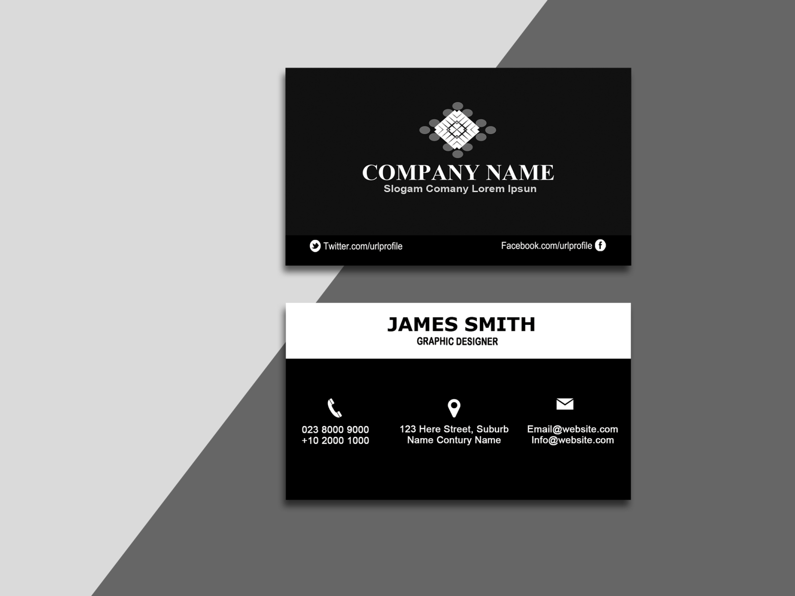 Black Business Cards Template By Design Polsa On Dribbble