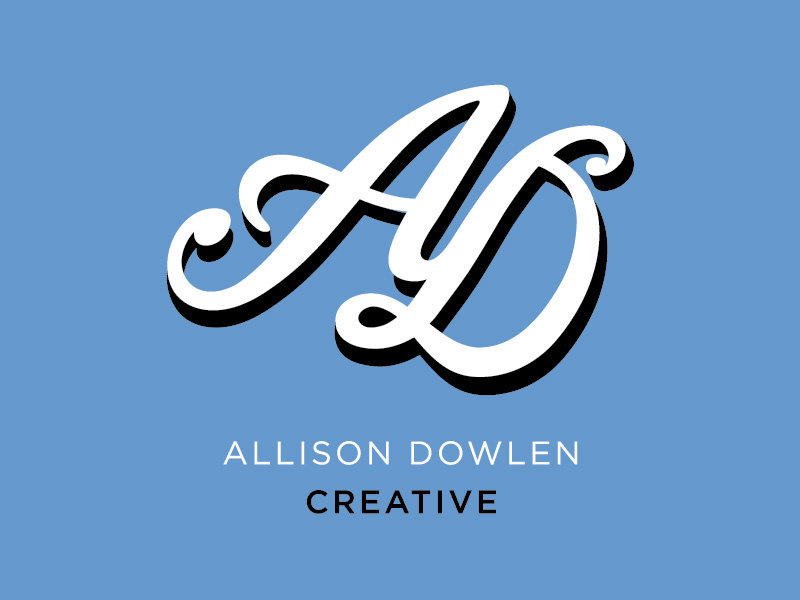Allison Dowlen Creative - Personal Branding WIP concept monogram lockup illustrator typography branding logo
