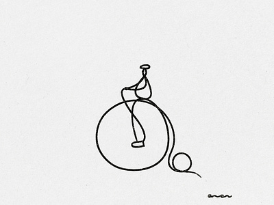 Cyclist - one line drawing