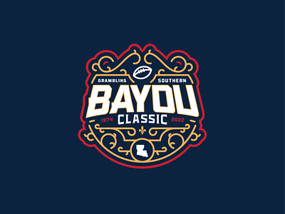 Bayou Classic american football badge bayou black crest football hbcu historically black college illustration logo louisiana meac ncaa sports sports branding swac