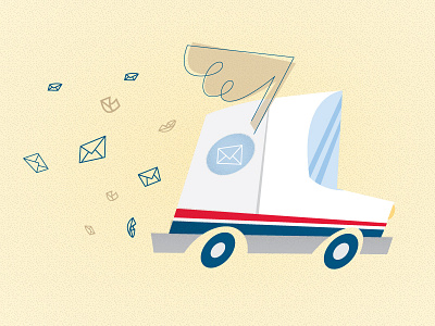 Special Delivery illustration letter mail truck usps