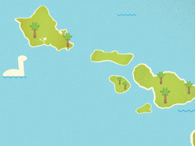 Hawaii Map hawaii map passport sea monster trees