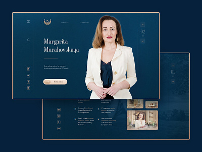 Margarita Murahovskaya personal website blue design gold landing landing design landing page landing page design landingpage personal ui ui ux ui ux design ui design ui ux uidesign uiux web design webdesign website website design