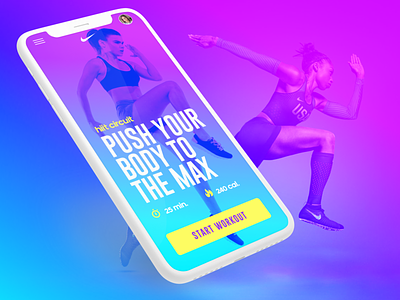 Nike Fitness app brand colour design mobile ui ux