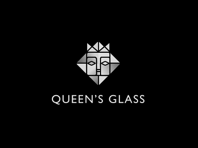 Queens Glass crown face geometric glass luxury queen
