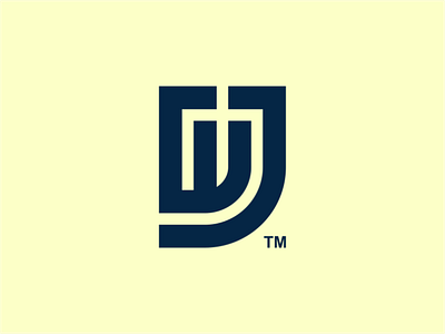 WJ monogram logo app brand branding design designs icon lettering logo minimal ui
