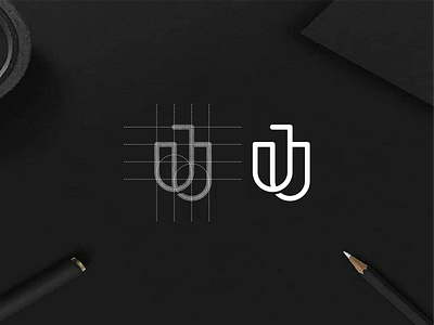 JU app brand brand mark branding design icon lettering logo luxury minimal