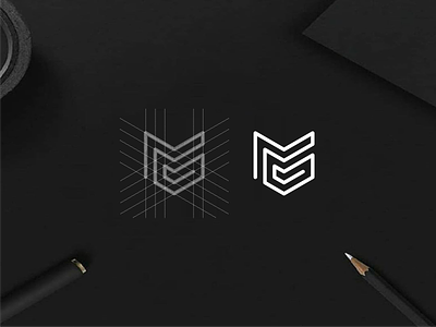 MG app brand brand mark branding design icon lettering logo luxury minimal