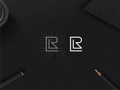 LR app brand brand mark branding design icon lettering logo luxury minimal